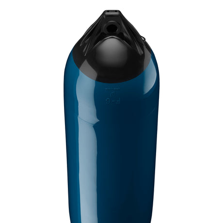 Catalina Blue boat fender with Black-Top, Polyform F-6 angled shot