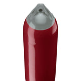 Burgundy boat fender with Grey-Top, Polyform F-6 angled shot
