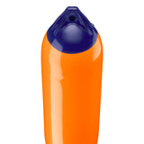 Orange boat fender with Navy-Top, Polyform F-6 angled shot