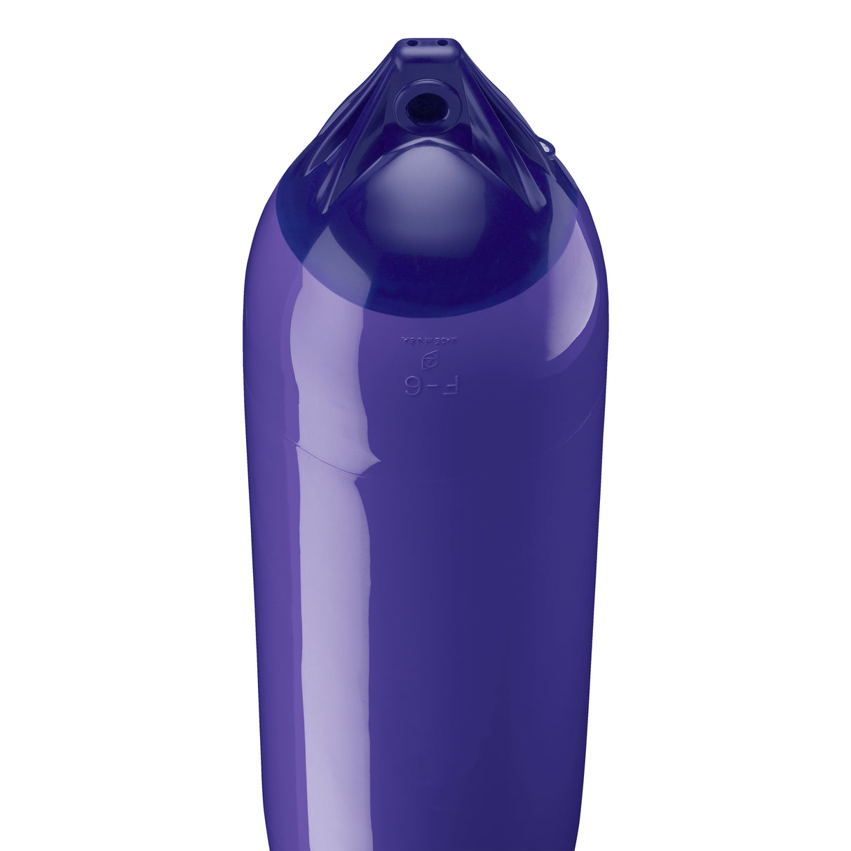 Purple boat fender with Navy-Top, Polyform F-6 angled shot