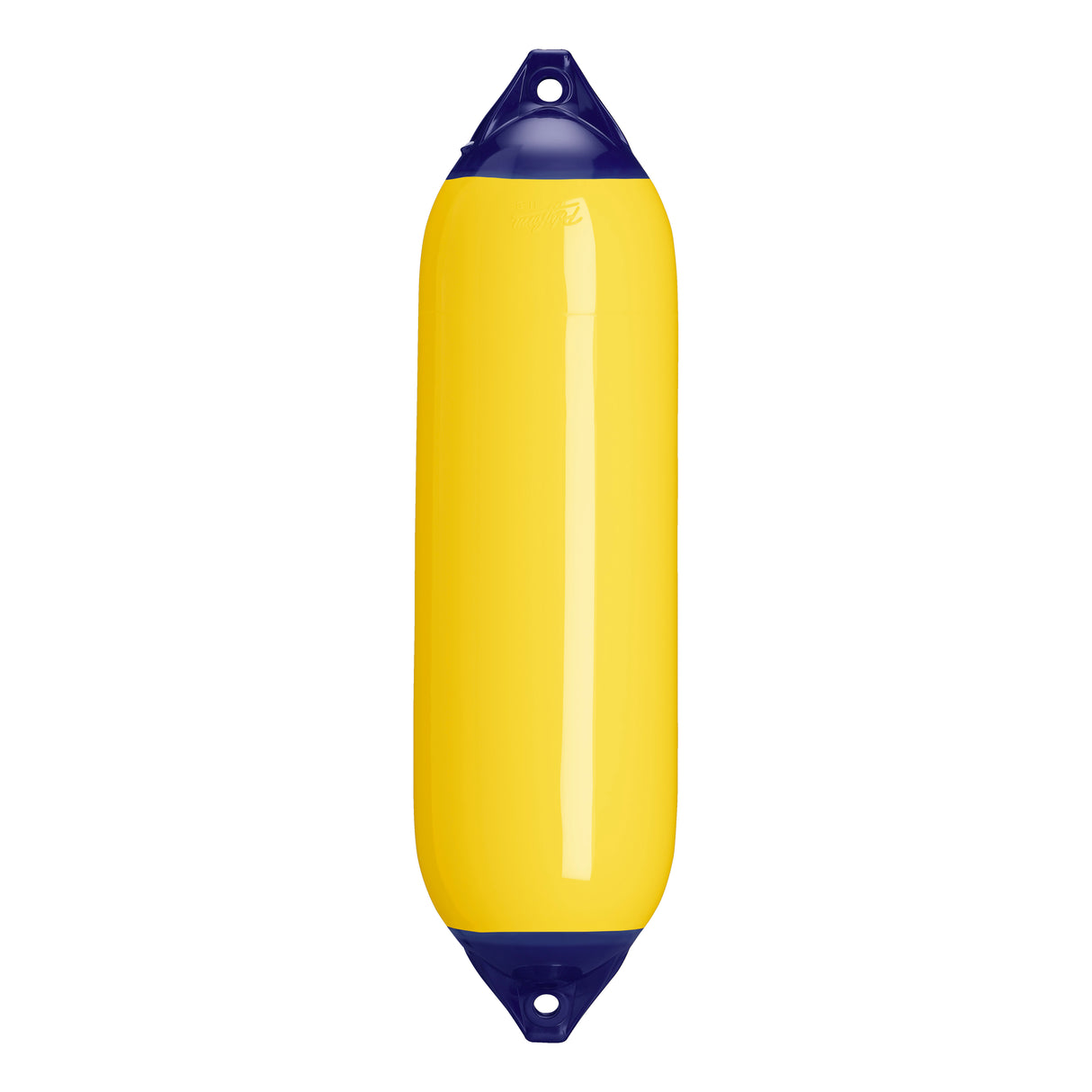 Yellow boat fender with Navy-Top, Polyform F-6 