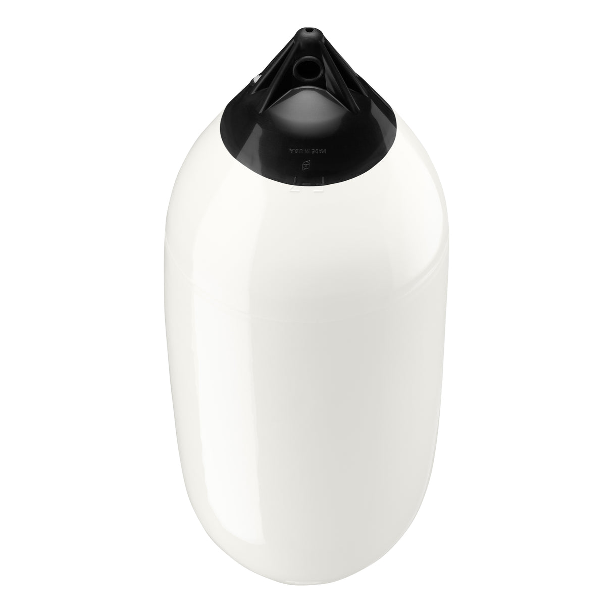 White boat fender with Black-Top, Polyform F-7 angled shot