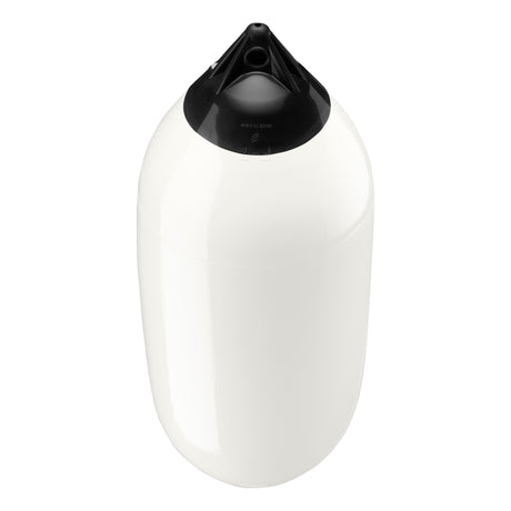 White boat fender with Black-Top, Polyform F-7 angled shot