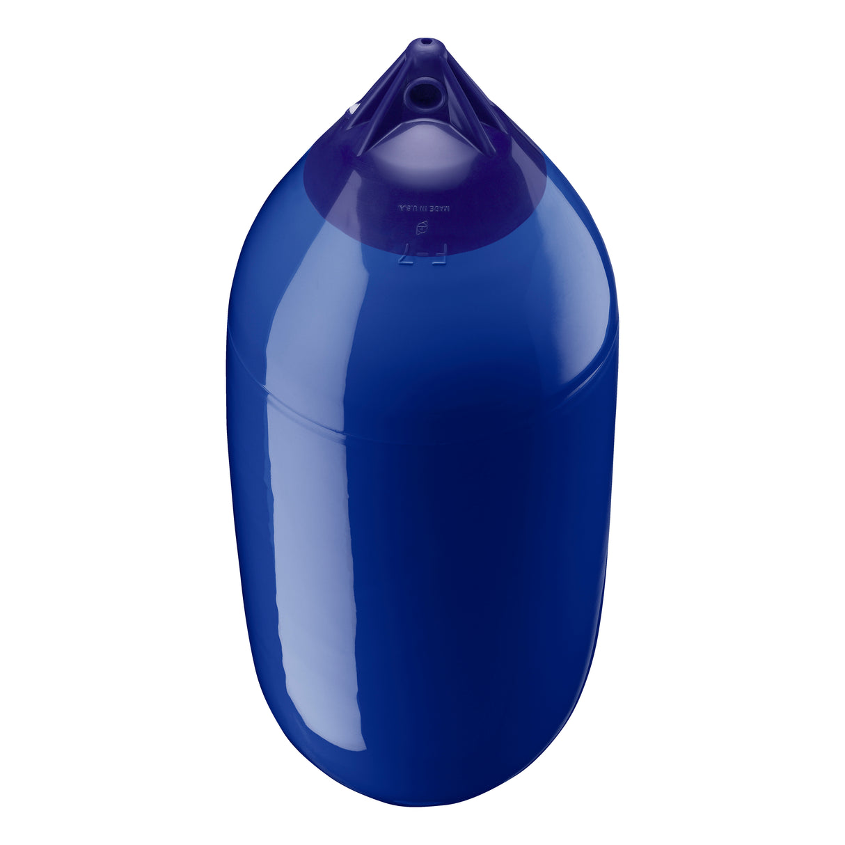 Cobalt Blue boat fender with Navy-Top, Polyform F-7 angled shot