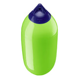 Lime boat fender with Navy-Top, Polyform F-7 angled shot