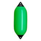 Green boat fender with Black-Top, Polyform F-7