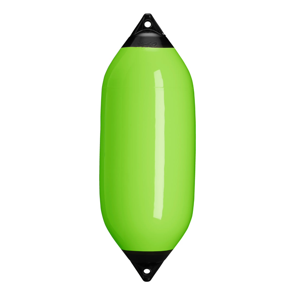 Lime boat fender with Black-Top, Polyform F-7