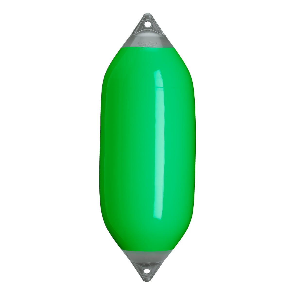 Green boat fender with Grey-Top, Polyform F-7