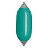 Teal boat fender with Grey-Top, Polyform F-7