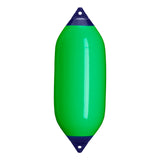 Green boat fender with Navy-Top, Polyform F-7 