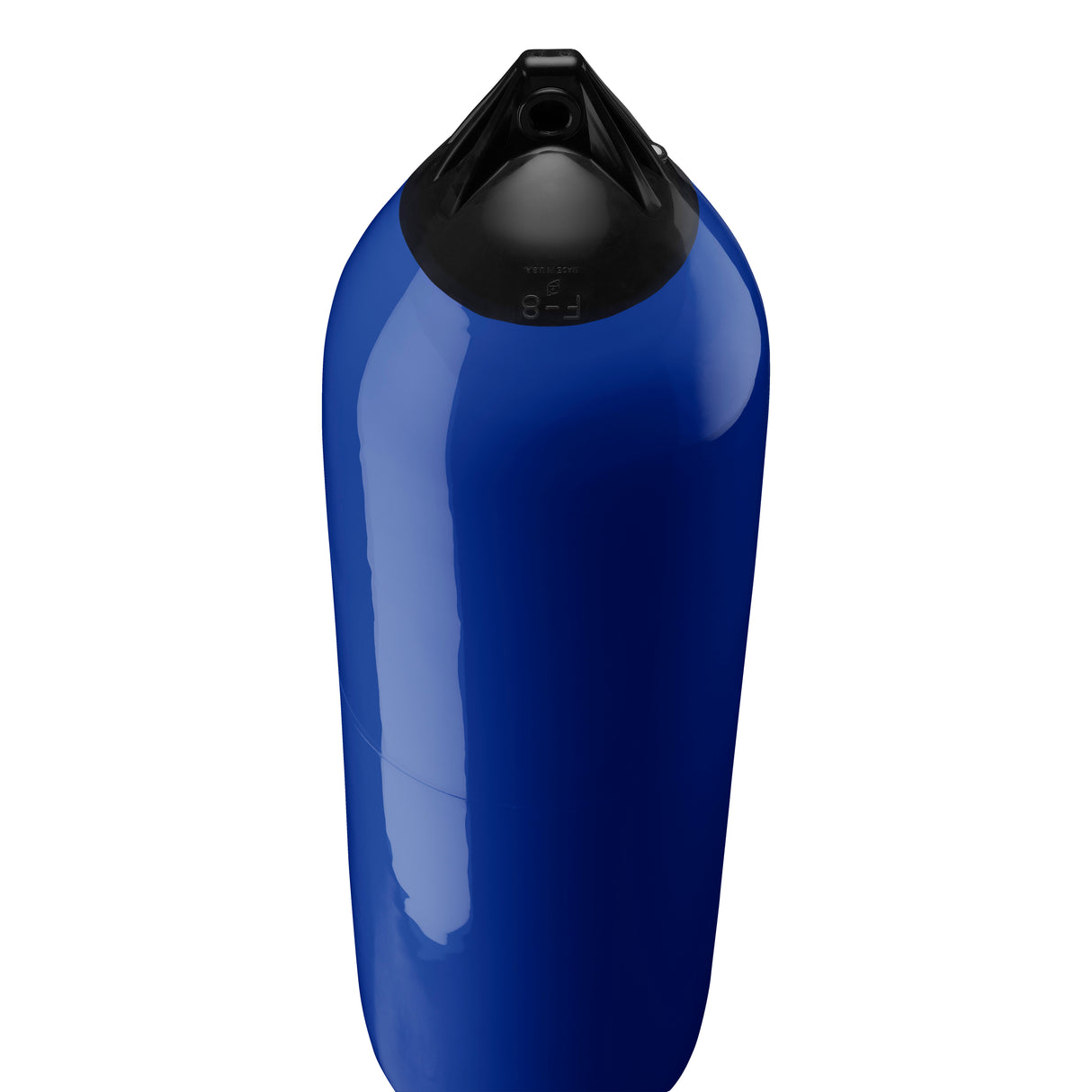 Cobalt Blue boat fender with Navy-Top, Polyform F-8 angled shot