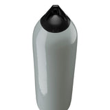 Grey boat fender with Navy-Top, Polyform F-8 angled shot