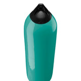 Teal boat fender with Navy-Top, Polyform F-8 angled shot