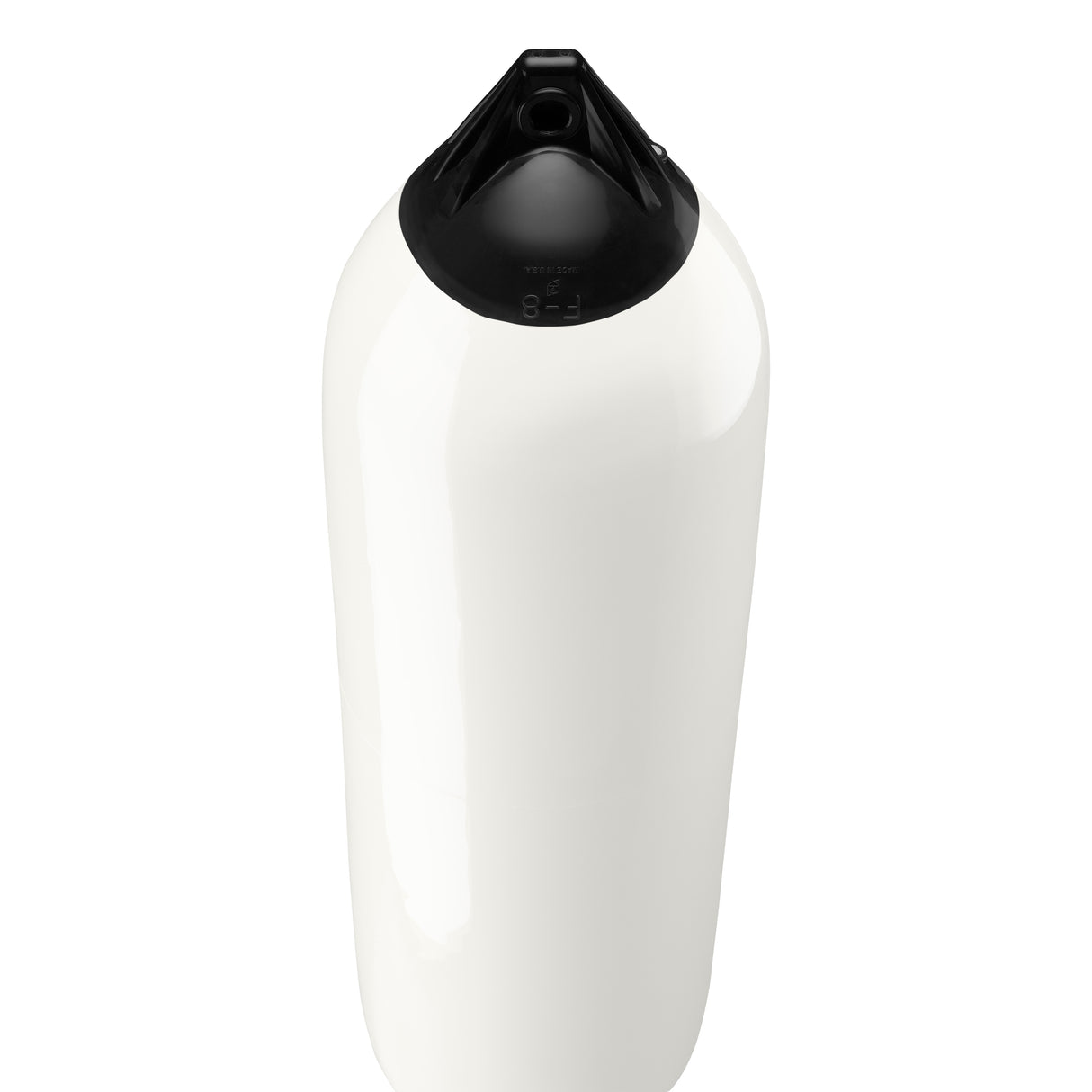 White boat fender with Navy-Top, Polyform F-8 angled shot
