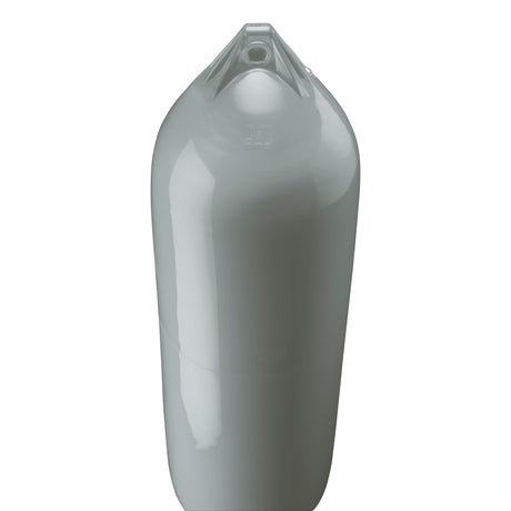 Grey boat fender with Grey-Top, Polyform F-8 angled shot