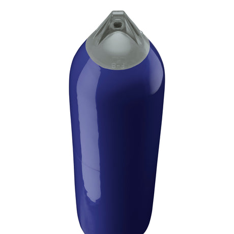 Navy Blue boat fender with Grey-Top, Polyform F-8 angled shot
