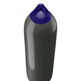 Graphite boat fender with Navy-Top, Polyform F-8 angled shot