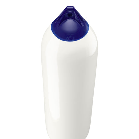 White boat fender with Navy-Top, Polyform F-8 angled shot