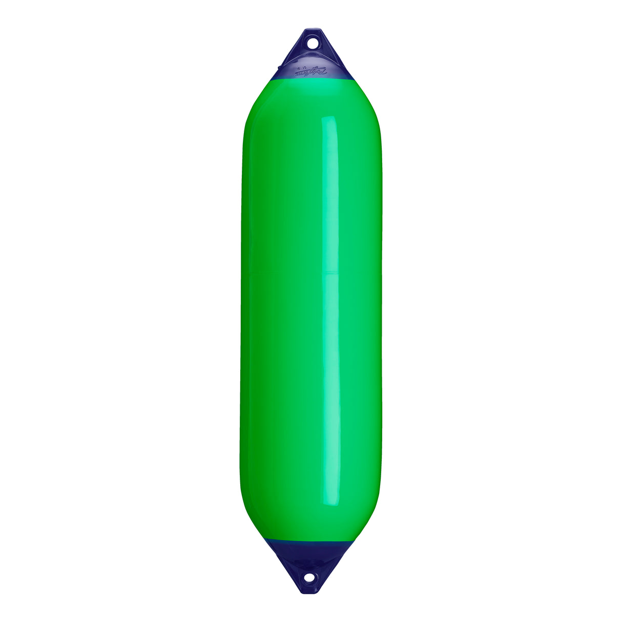 Green boat fender with Navy-Top, Polyform F-8 
