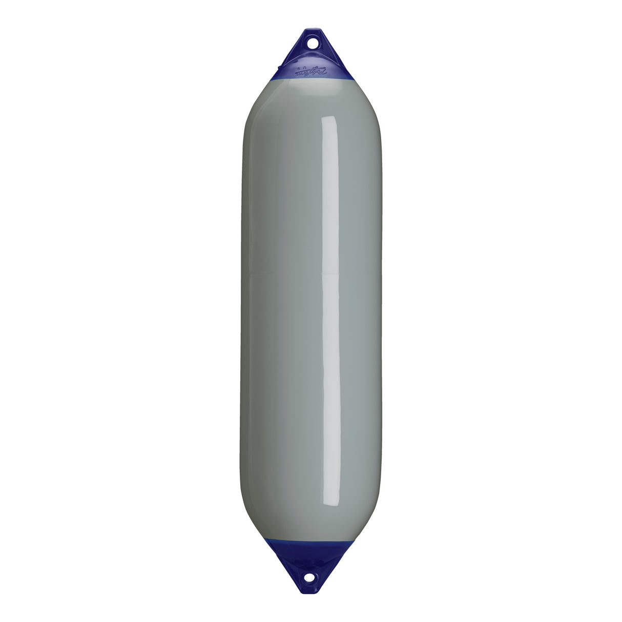Grey boat fender with Navy-Top, Polyform F-8 