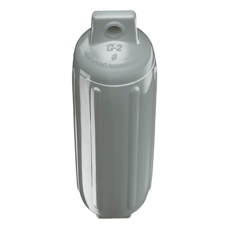 Grey boat fender, Polyform G-2 angled shot