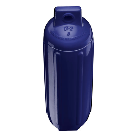 Navy Blue boat fender, Polyform G-2 angled shot