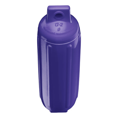 Purple boat fender, Polyform G-2 angled shot