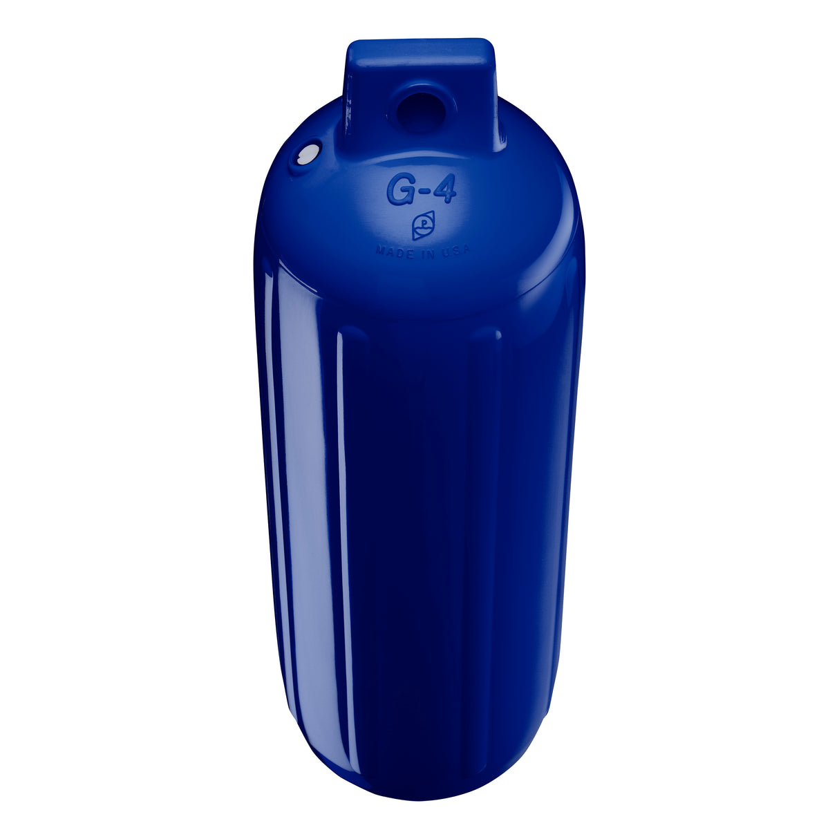 Cobalt Blue boat fender, Polyform G-4 angled shot