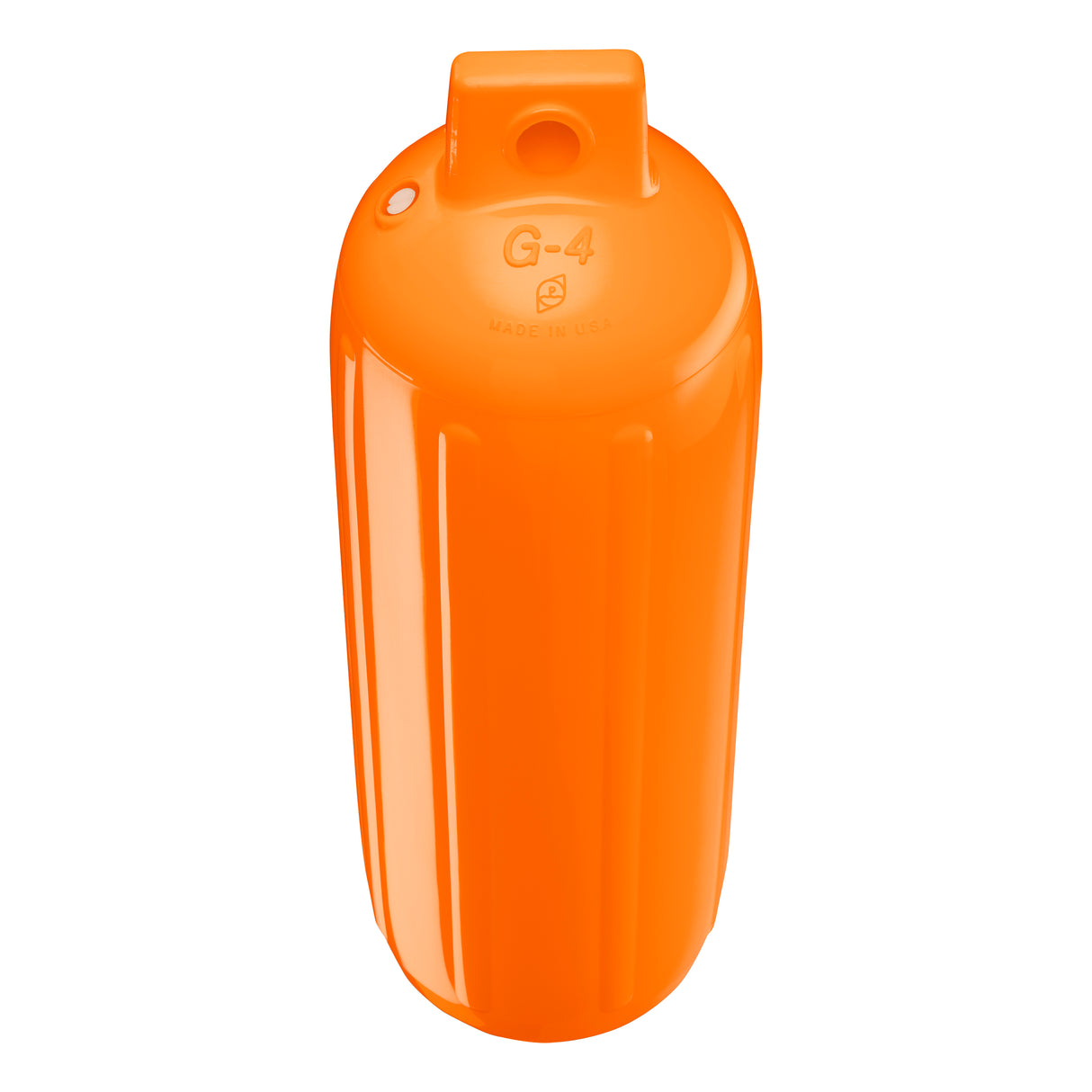 Orange boat fender, Polyform G-4 angled shot