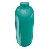 Teal boat fender, Polyform G-4 angled shot