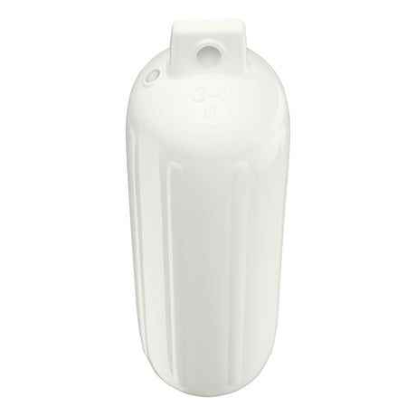 White boat fender, Polyform G-4 angled shot