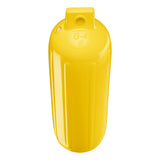 Yellow boat fender, Polyform G-4 angled shot