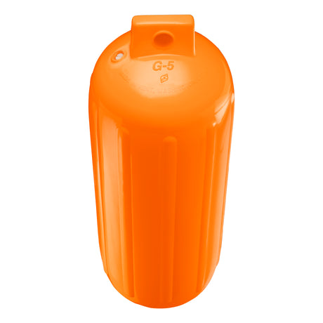 Orange boat fender, Polyform G-5 angled shot