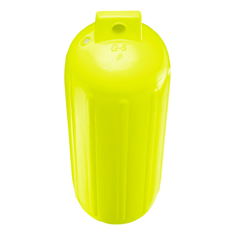 Saturn Yellow boat fender, Polyform G-5 angled shot