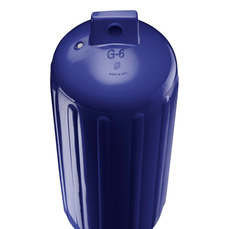Navy Blue boat fender, Polyform G-6 angled shot