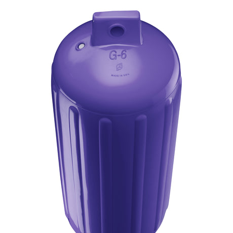 Purple boat fender, Polyform G-6 angled shot