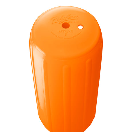 Orange hole through center boat fender, Polyform HTM-2 angled shot