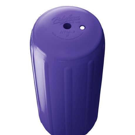 Purple hole through center boat fender, Polyform HTM-2 angled shot