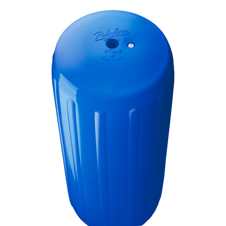 Blue hole through center boat fender, Polyform HTM-3 angled shot