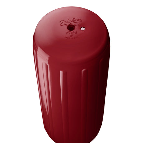 Burgundy hole through center boat fender, Polyform HTM-3 angled shot