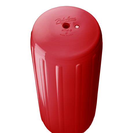 Classic Red hole through center boat fender, Polyform HTM-3 angled shot