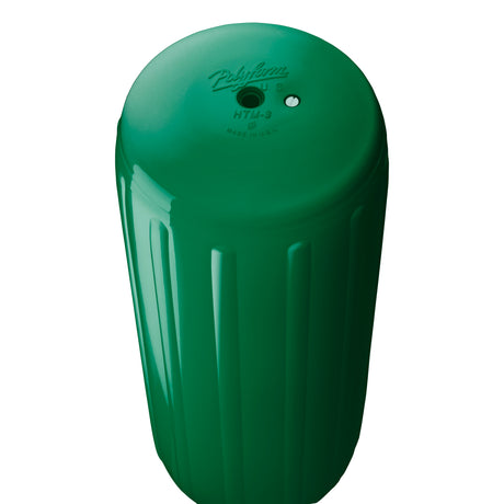 Forest Green hole through center boat fender, Polyform HTM-3 angled shot