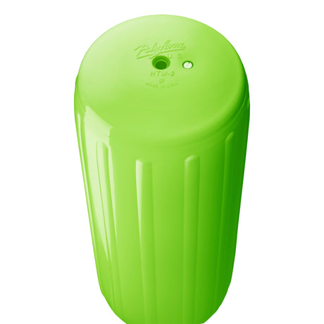 Lime hole through center boat fender, Polyform HTM-3 angled shot