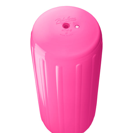 Pink hole through center boat fender, Polyform HTM-3 angled shot