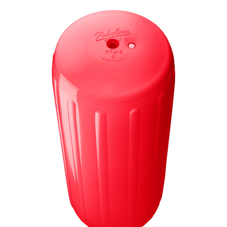 Red hole through center boat fender, Polyform HTM-3 angled shot