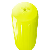 Saturn Yellow hole through center boat fender, Polyform HTM-3 angled shot