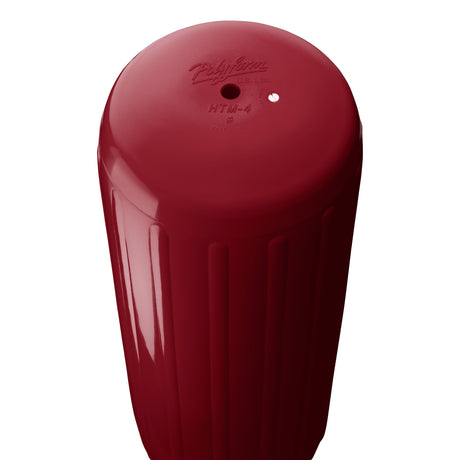 Burgundy hole through center boat fender, Polyform HTM-4 angled shot