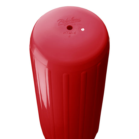 Classic Red hole through center boat fender, Polyform HTM-4 angled shot