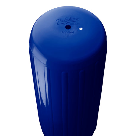 Cobalt Blue hole through center boat fender, Polyform HTM-4 angled shot