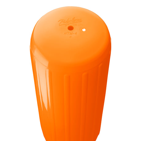 Orange hole through center boat fender, Polyform HTM-4 angled shot